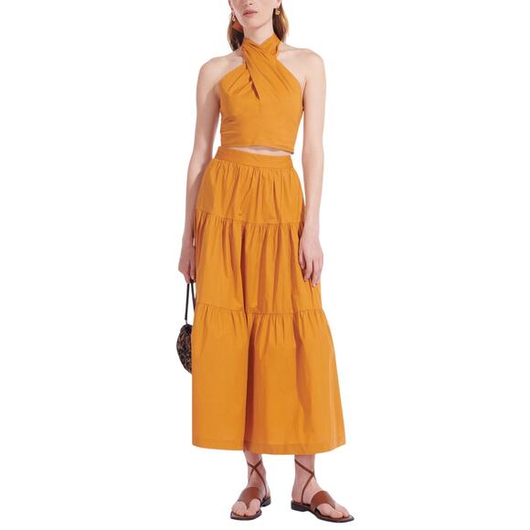Staud 'Sea' Yellow Cotton Skirt Size 0 - Picture 1 of 5